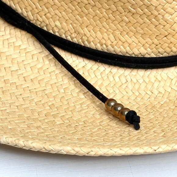 Hat Attack Classic Travel Straw Natural Raffia Fedora Hat Womens One Size NEW